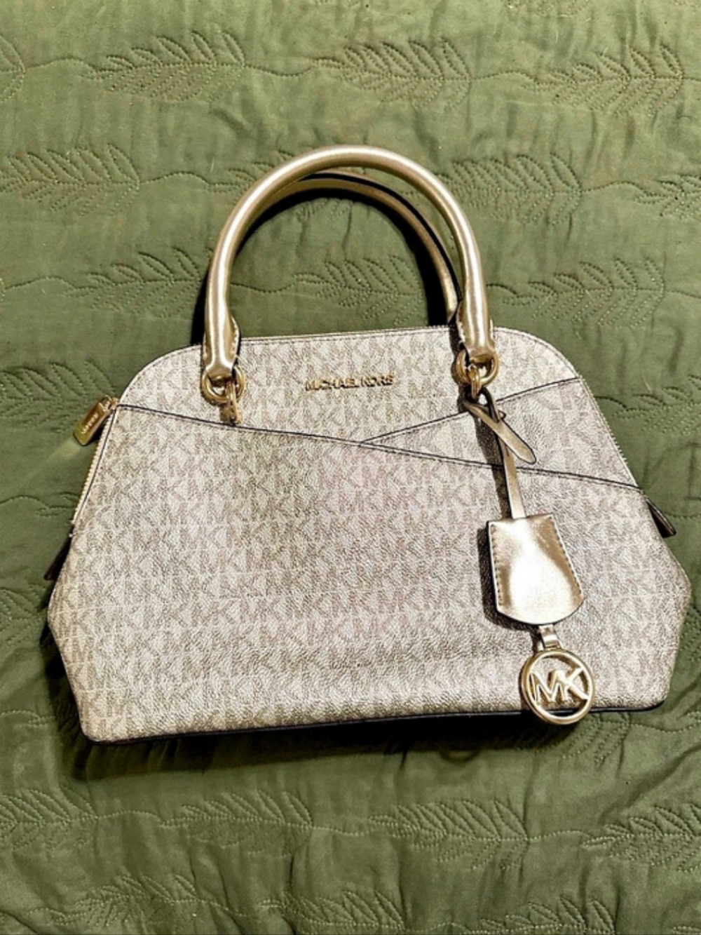Michael Kors Cindy Dome Satchel Gold